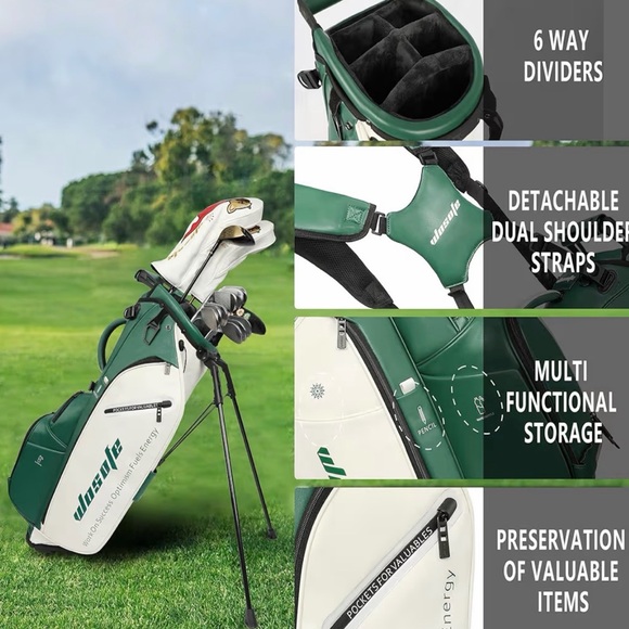 Green & White Stand Golf Bag by - Picture 4 of 9